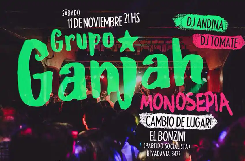 Grupo Ganjah y Monosepia le ponen ritmo al sábado