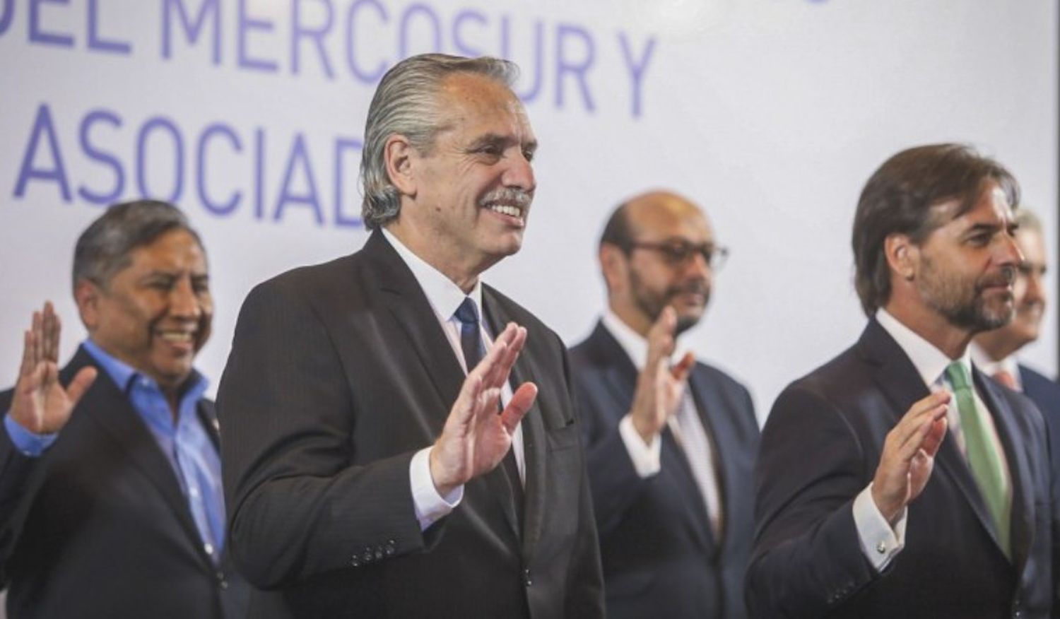 Alberto Fernandez y presidentes del Mercosur (Foto NA)
