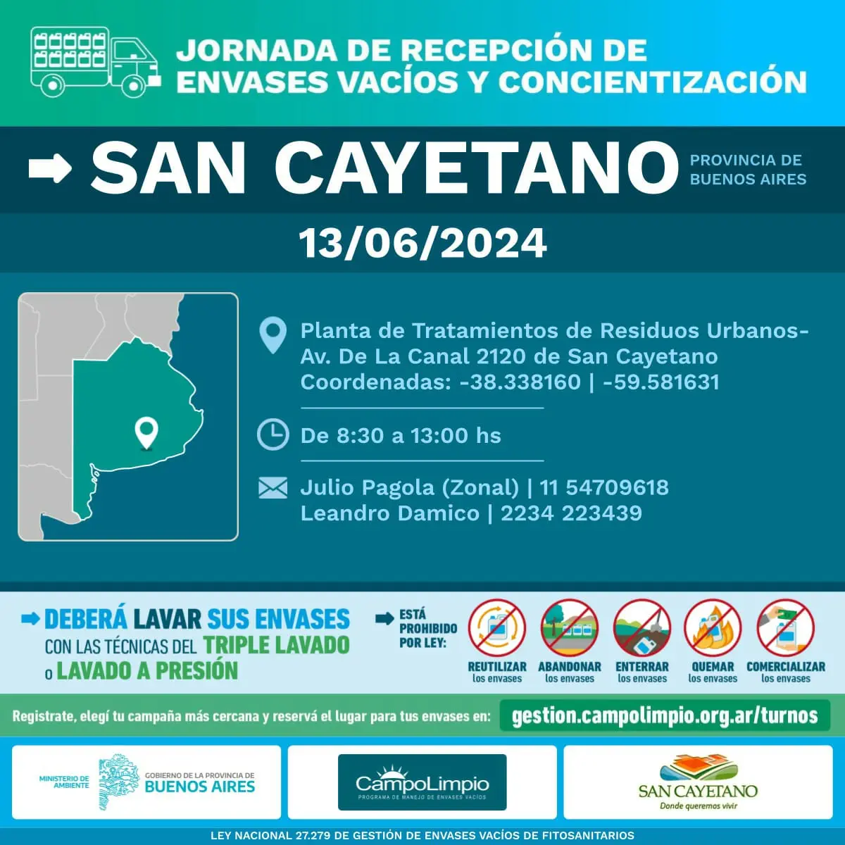 Recepción de envases vacíos y concientización
