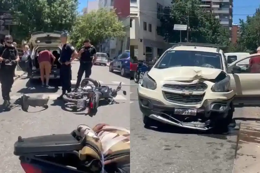 Un motochorro robó, trató de escapar en contramano y chocó contra una camioneta