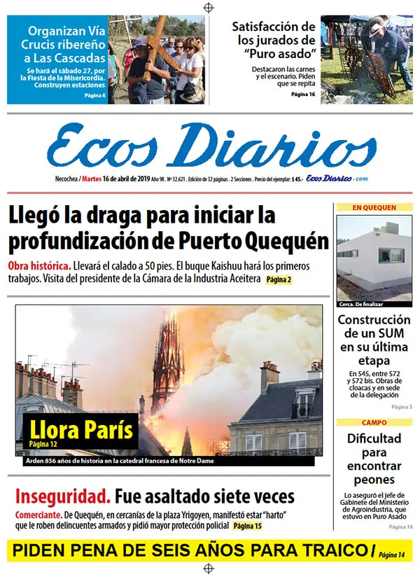 Tapa del 16 de abril de 2019