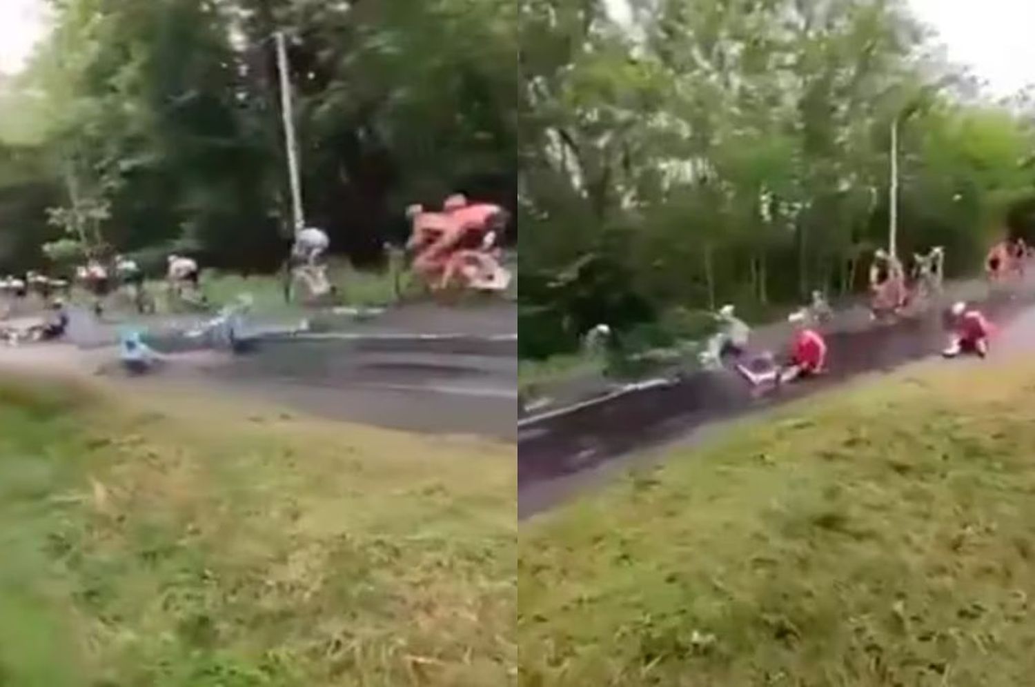 Accidente en una carrera de ciclista