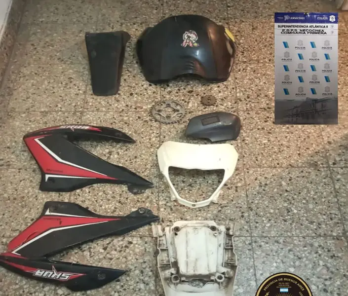 Secuestraron partes de motos robadas en un allanamiento