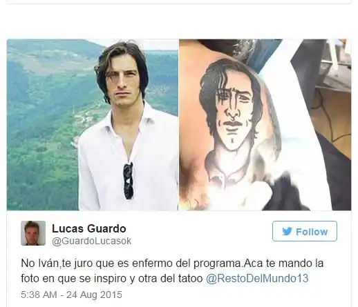 Insólito: fanático se tatuó la cara de Iván de Pineda