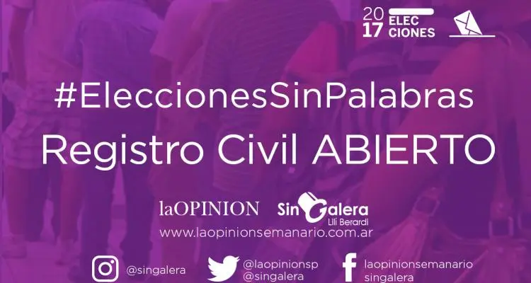 Elecciones 2017: Registro Civil abierto para entrega de documentos