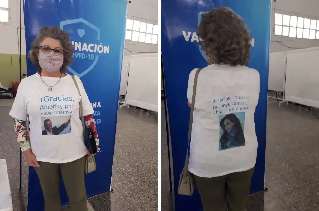 Se vacunó y su remera generó polémica