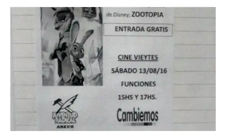 Propaganda de Cambiemos en un Jardín de San Antonio de Areco