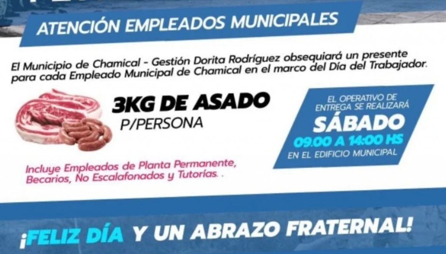 Asado para todos: un municipio de La Rioja regalará 3 kilos de carne a cada empleado público