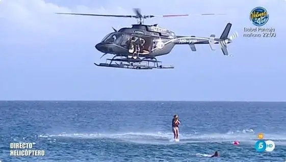 El momento en el que Ivana Icardi se tiró de un helicóptero en pleno Mar Caribe