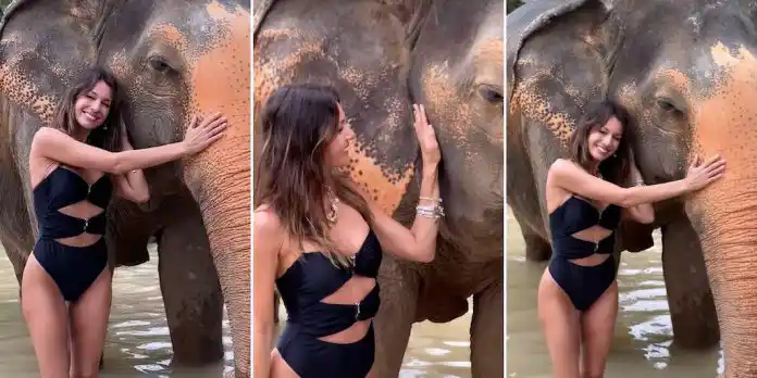 Una. De las variadas actividades que desarrolló Pampita en su viaje a Tailandia.