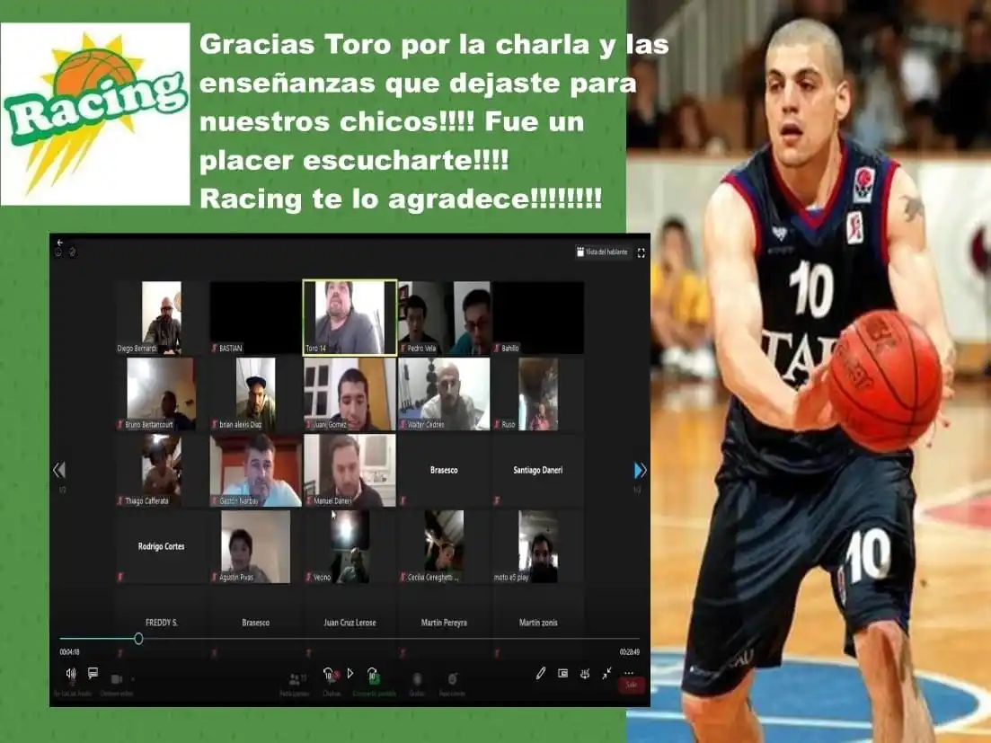 Las formativas de Racing tuvieron una charla virtual con Leandro Palladino