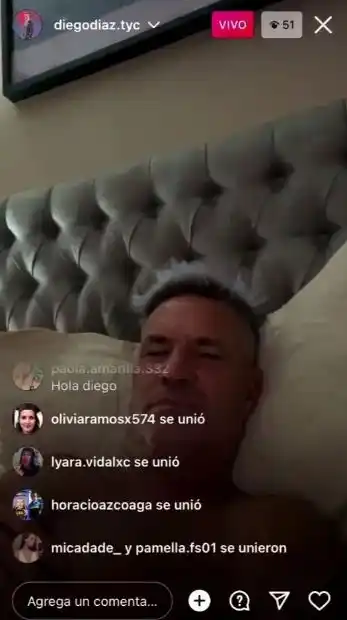 Transmisión en vivo, película hot y desnudo: el insólito descuido de Diego Díaz en Instagram