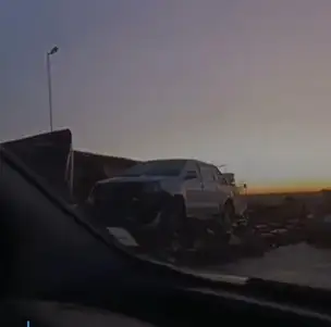 Imágenes de la camioneta tras la colisión
