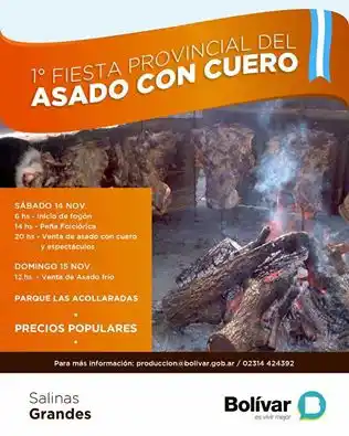 Bolívar: Comenzó la 1º Fiesta Provincial del Asado con Cuero 