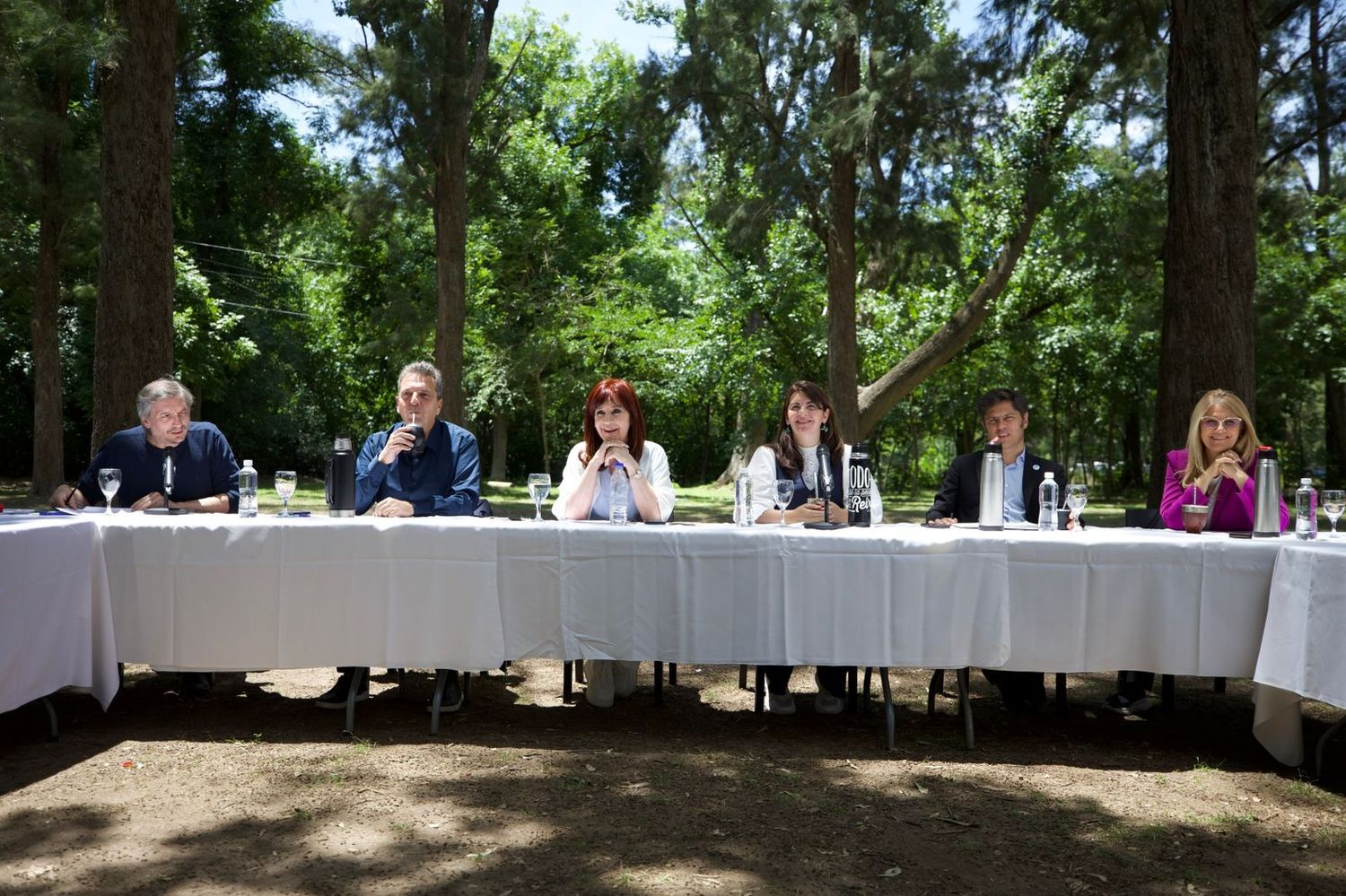 Kicillof junto a Massa, Máximo y Cristina.