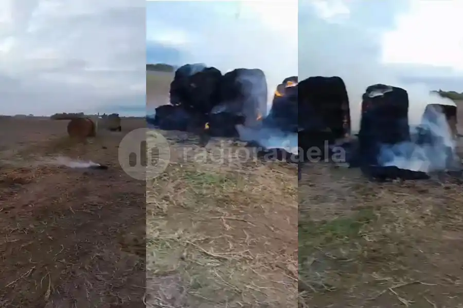 Como represalia, prendieron fuego rollos de alfalfa en un campo al Norte de la ciudad: “Ya no sabemos cómo actuar”