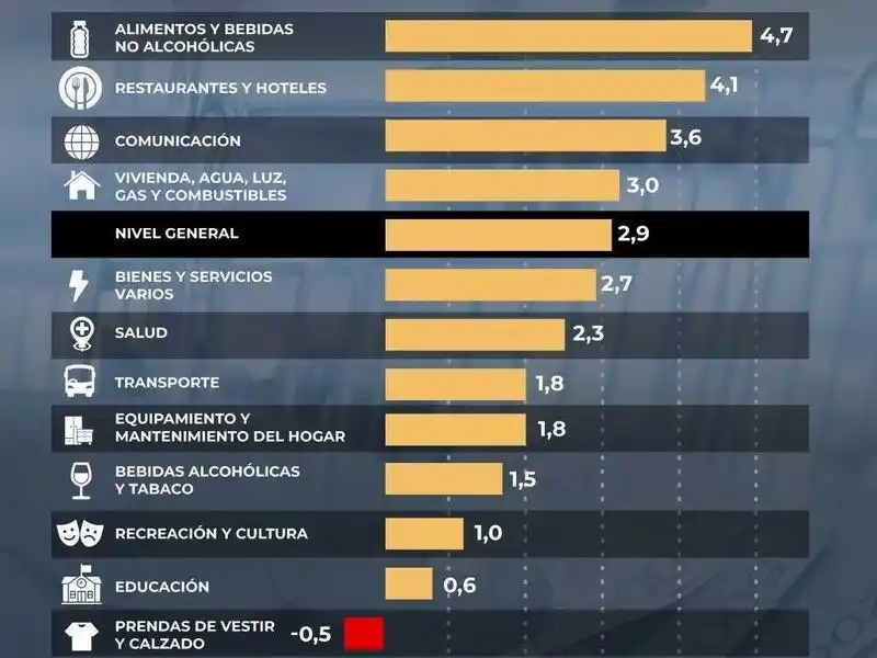 La inflación de enero fue de 2,9% y
acumuló 32,4% en los últimos 12 meses