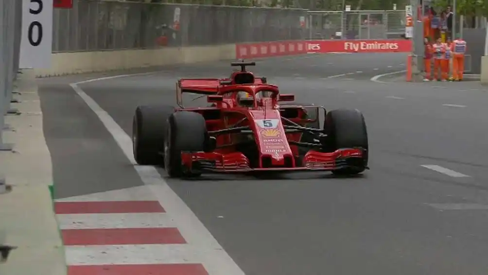 Vettel marcó el mejor tiempo con su Ferrari en el trazado de Bakú