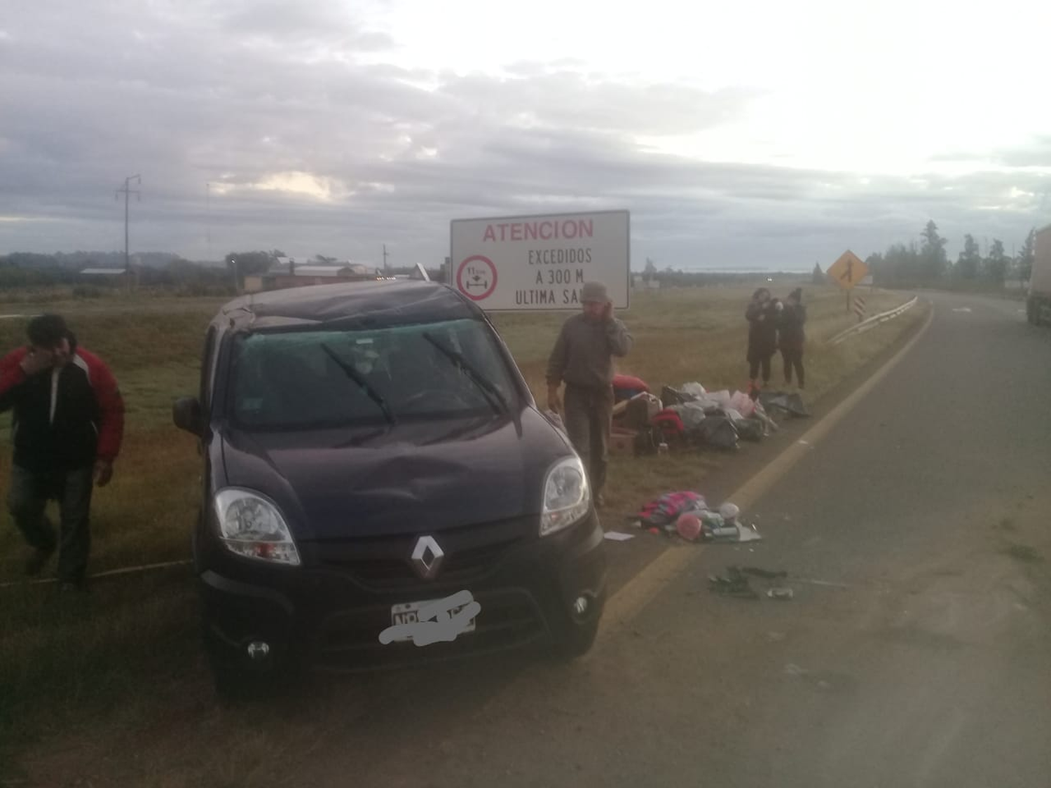 Un automóvil volcó en la ruta 14 conduciendo hacia el norte de la provincia entrerriana