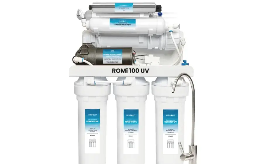 Se trata del "Dispositivo de Acondicionamiento de Agua, Ósmosis Inversa, Hidrolit ROMI 100"