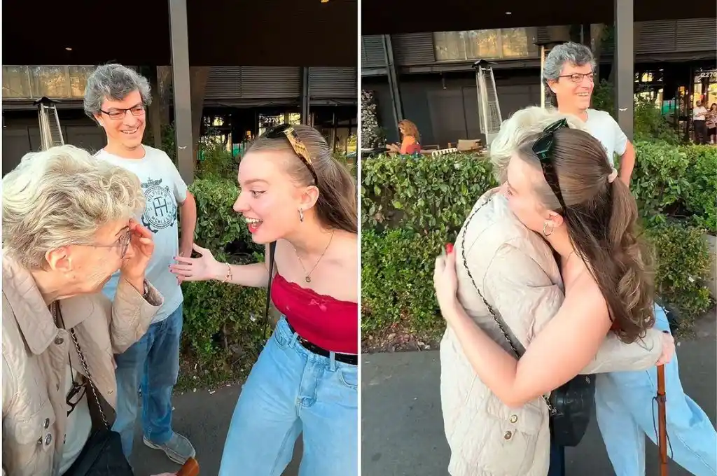 Se reencontró con su abuela después de dos años