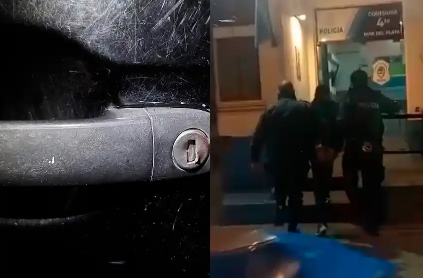 No pudo con una ventana ni con la puerta de un auto: fue atrapado