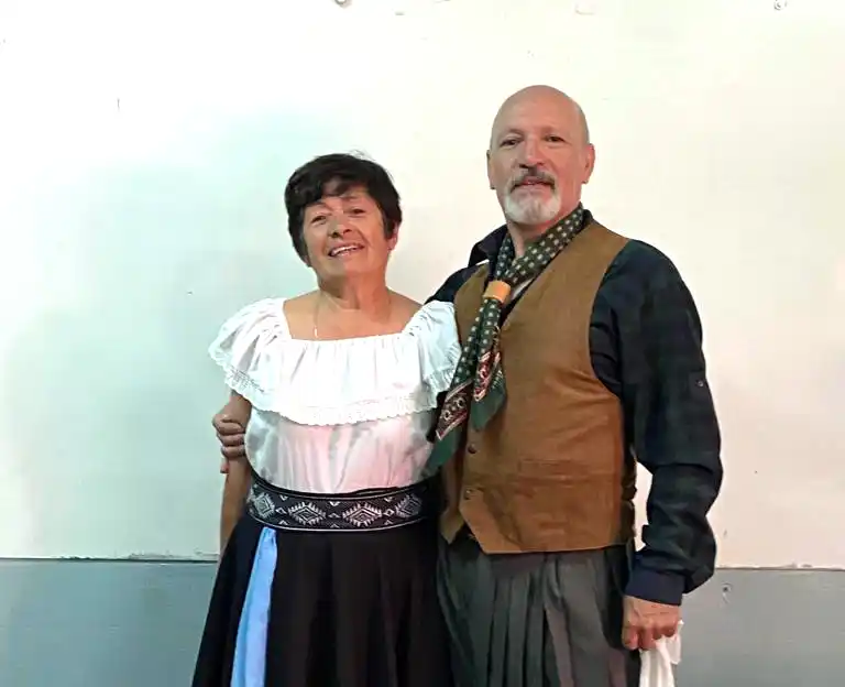 Pareja de baile. “Betty” Arguello junto a Ricardo Saavedra