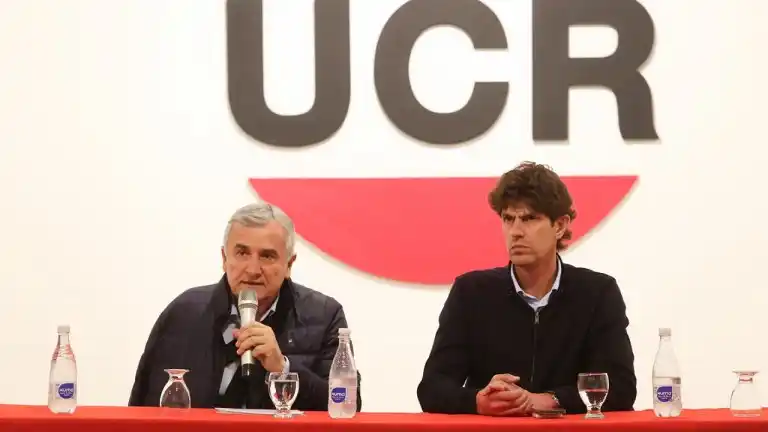 El presidente de la UCR, Gerardo Morales, y el vice, Martín Lousteau