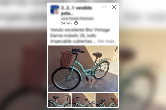 Encontró en venta en Facebook la bicicleta que le habían robado en enero