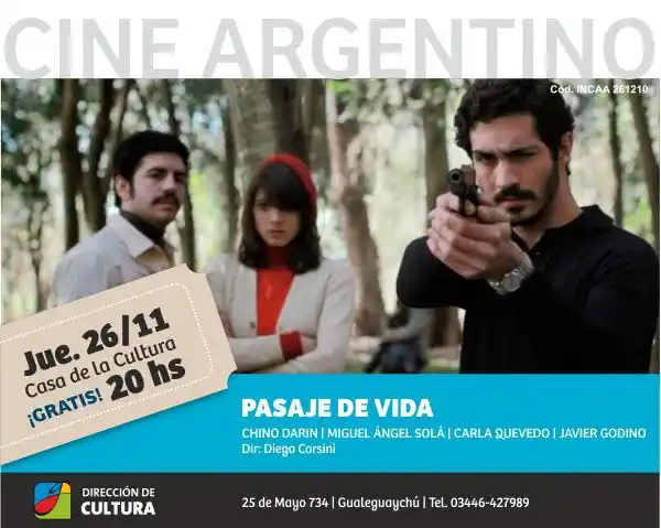 Ciclo de cine argentino: proyectan la película “Pasaje de Vida”