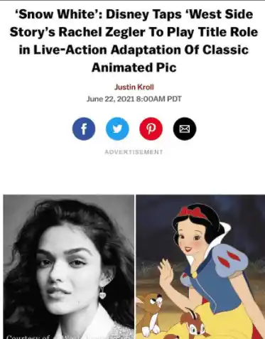 Con esta foto la actriz dio la gracias por ser Blancanieves. Foto Instagram