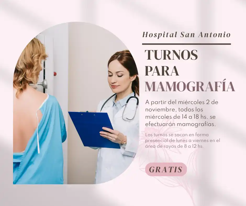 Mañana comienzan a realizarse mamografías en el Hospital