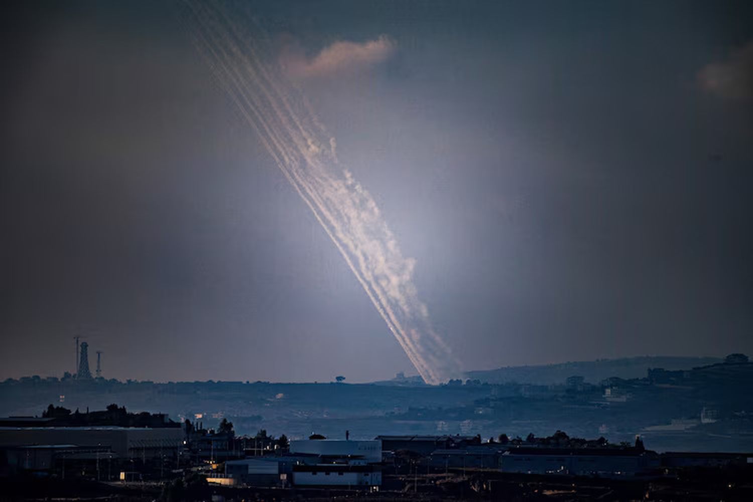 Rockets are launched from Lebanon towards Israel amid cross-border hostilities between Hezbollah and Israel.