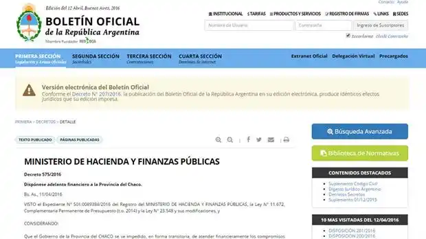 El Gobierno le adelantó a Chaco 400 millones de pesos por sus problemas financieros