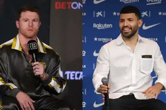 Canelo Alvarez  se cruzó con el "Kun" Agüero