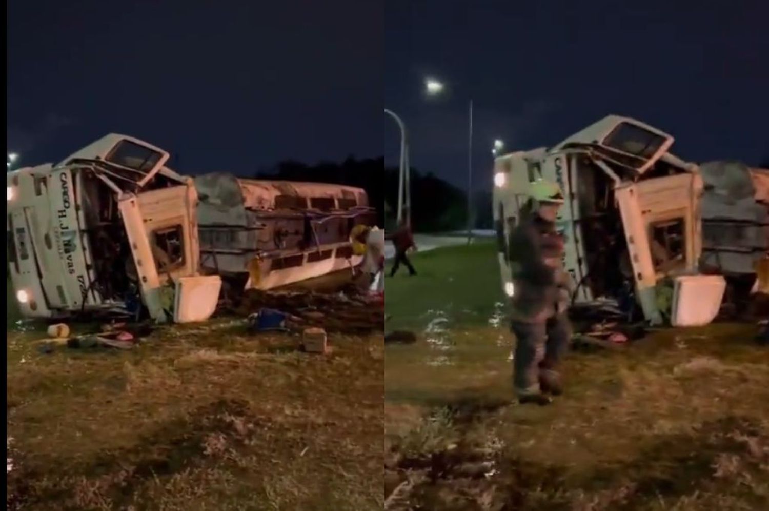 Vuelco en Av. La Cámpora y 27 de Febrero