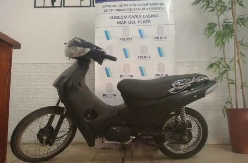 Menor de edad detenido por circular con una moto robada por el centro de Mar del Plata