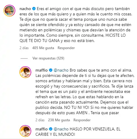 Nacho no se quedó callado. Foto Instagram