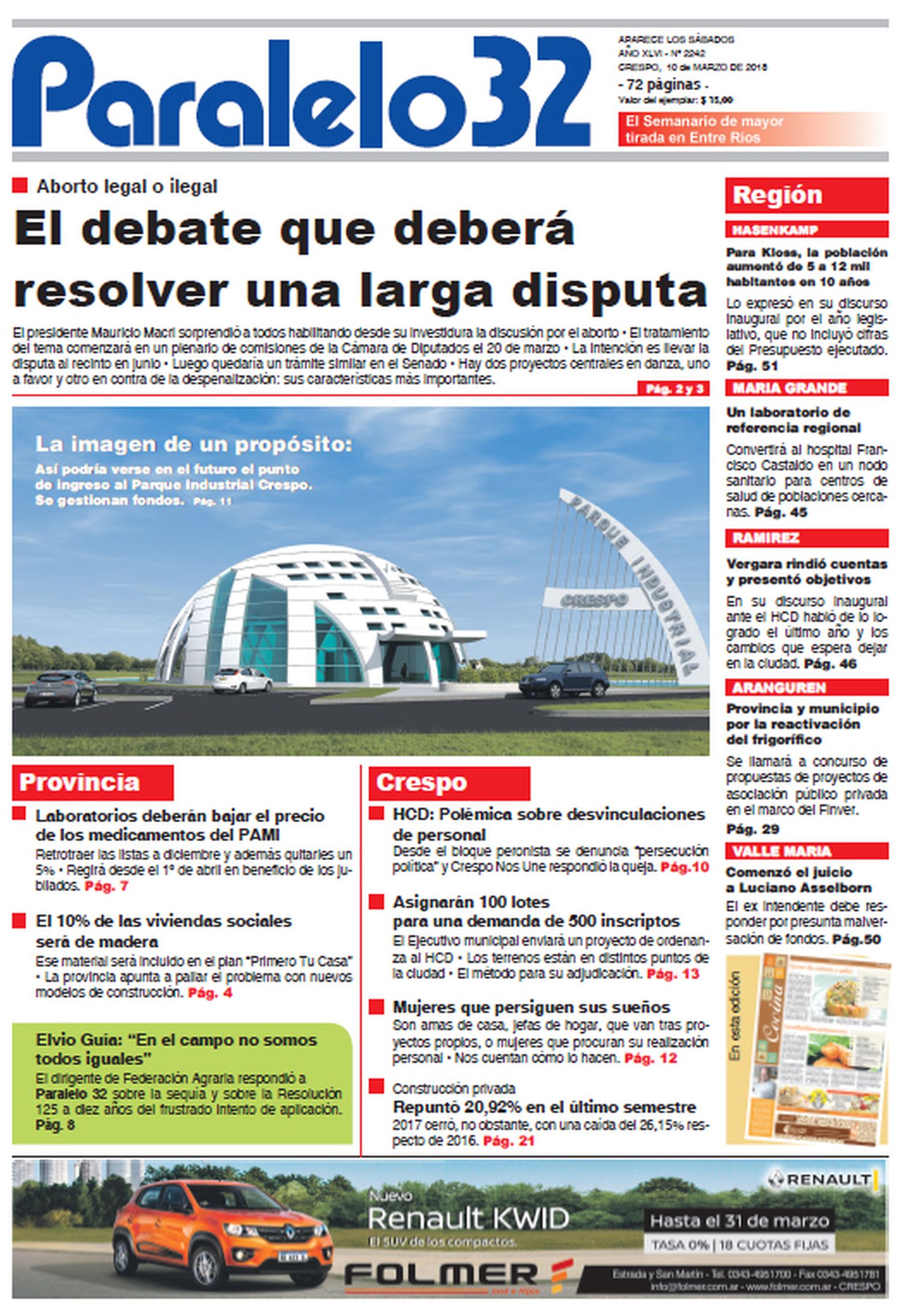 Tapa Paralelo 32 edición Crespo