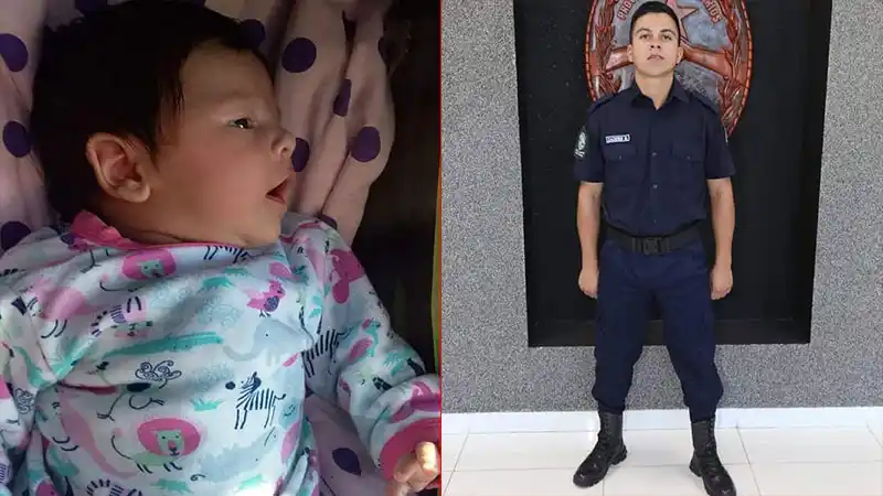 Un policía entrerriano le salvó la vida a una bebita que se había ahogado con leche