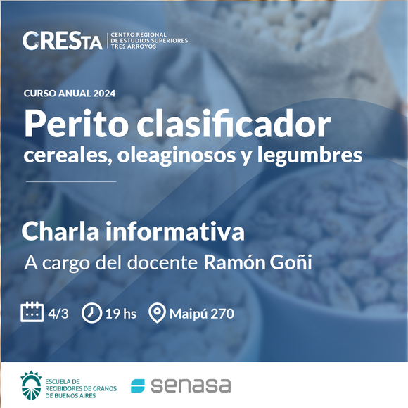 CRESTA: Charla informativa sobre el Curso Perito Clasificador de Cereales, Oleaginosos y Legumbres