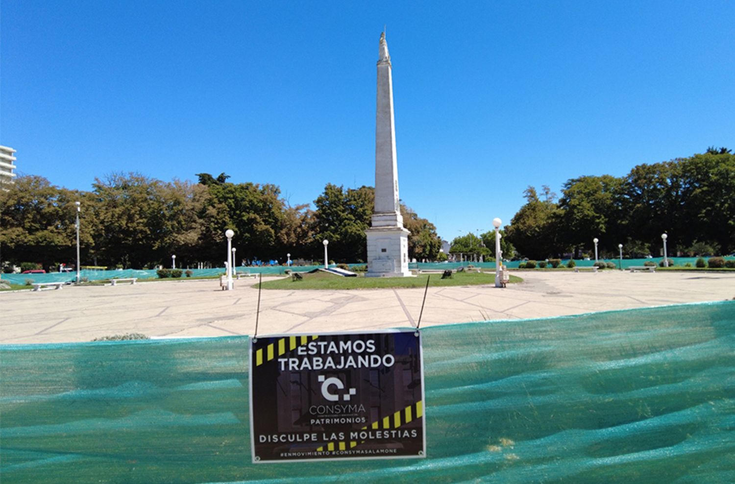 Puesta en valor de la rotonda de la plaza Libertad en Balcarce