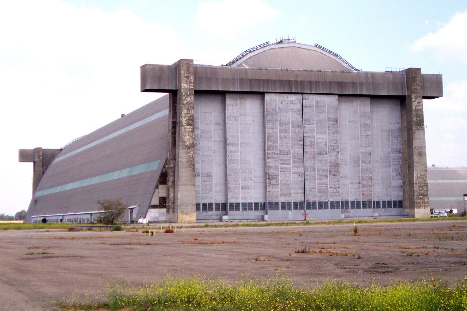 Historic Navy Airship hangar collapse after large fire 