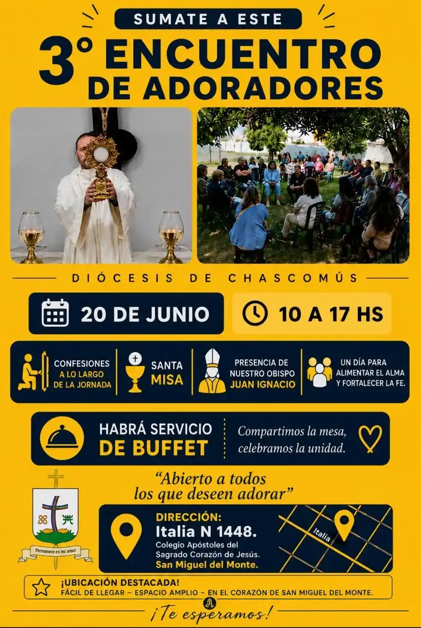 La Iglesia Catedral de Chascomús convoca al Encuentro de Adoradores y anuncia nuevos horarios para las misas