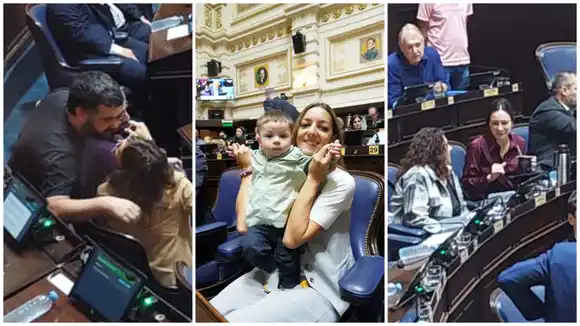 Amor en tiempos parlamentarios: el beso que sorprendió y el bebé que enterneció, la otra cara de la sesión por las PASO