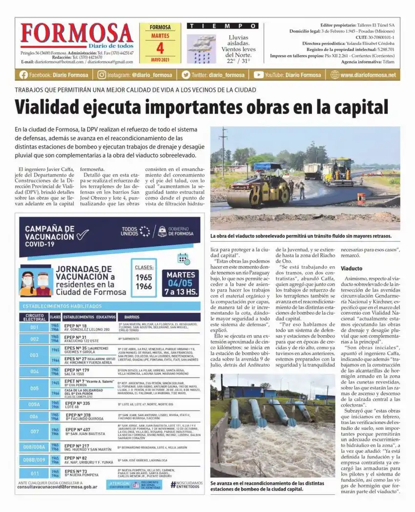 Tapa y Contratapa 4 de mayo de 2021