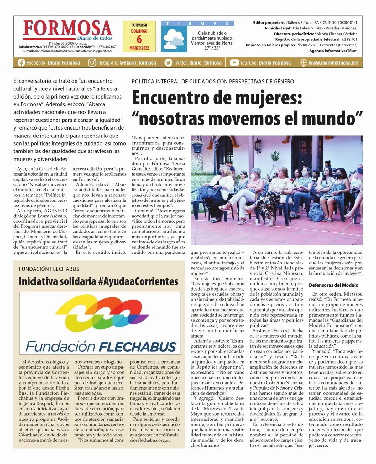 Tapa y Contratapa 6 de marzo de 2022