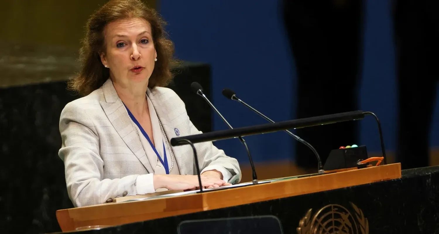 Diana Mondino este domingo en la Cumbre de Futuro en la Asamblea General de las Naciones Unidas. Crédito: Caitlin Ochs/Reuters