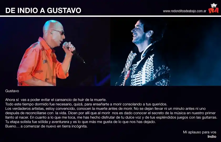 El Indio Solari le dedicó una carta a Gustavo Cerati 