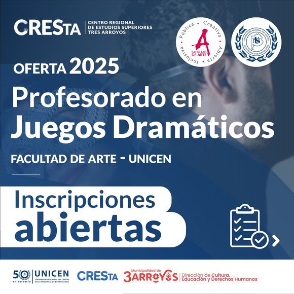 CRESTA 2025: Abrieron las inscripciones para el Profesorado de Juegos Dramáticos